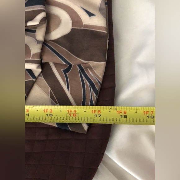 LARGE PLEATED BOW CHOCOLATE BROWN PURSE red floral inner - Picture 3 of 6